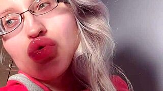 bimbo goddess in red lipgloss dominates webcam with financial fetish talk