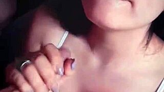 The glasses slut delivers excellent blowjobs to her friend