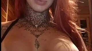 Hot Redhead Teases Webcam with Pink Nipples!