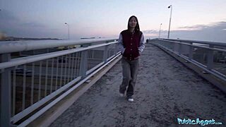 hot brunette dances naked in public then begs for my hard cock pounding!