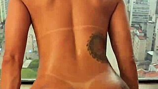 brazilian blonde tattooed ass fucked raw outdoor by huge black cock creampie