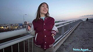 hot brunette dances naked in public then begs for my hard cock pounding!