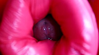 Redhead Fuck Doll Oiled Up Takes Dinosaur Machine Anal Deep Pounding Close Up