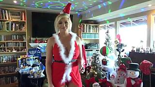 milf holiday escort unwraps big tits as housewarming surprise