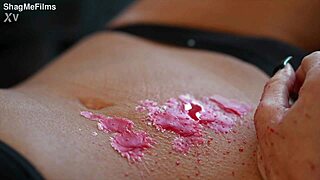 Her heart races as hot wax punishes fit milf's wet pussy deeply