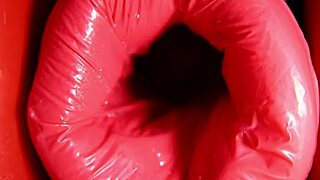 Redhead Fuck Doll Oiled Up Takes Dinosaur Machine Anal Deep Pounding Close Up