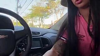 kriok catches teen outdoor pov facefucking her to orgasm in daylight car blowjob