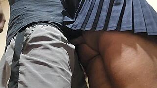 Watch this Brazilian student milf get creampied deep inside the crowded train