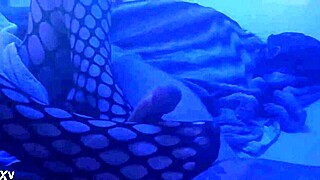 Hey, check out this sexy footjob in nylons 😍👣