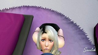 Blonde submissive teen sucks thief's cock then spreads for rough interracial fuck