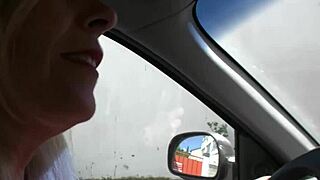 BLONDE COUGAR ORGY LICKED AND FUCKED IN CAR