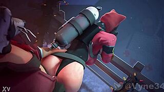 Does big titted femme pyro crave monster cock pounding her huge ass until cum explosion?