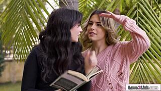 Bnb owner dives tongue first into petite 18+ guest's hairy wet pussy for orgasmic licking