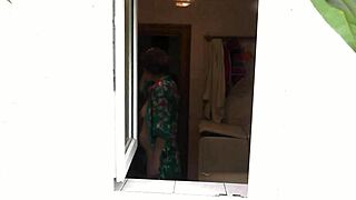 Neighbor Watches Naked Milf Wife Shower Handjob Outdoors