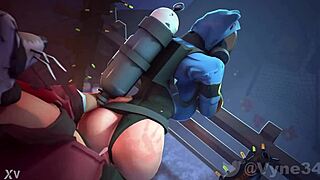 Does big titted femme pyro crave monster cock pounding her huge ass until cum explosion?