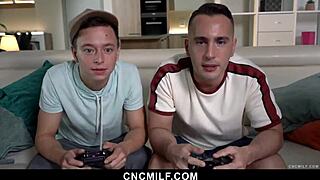 lucky guys score two horny stepmoms for nonstop group fucking cowgirl doggystyle anytime