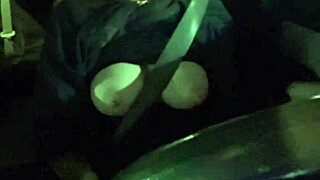 italian milf artemisia love flashes massive horny tits while driving her car wild