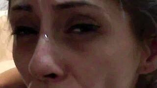 candie cross poses naked on camera while getting fucked deep then facial cumshot