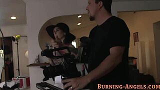 i love how this tattooed emo goth babe poses with her small tits backstage