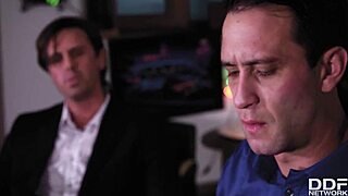 Curvy European teen Henessy double penetrated anal pussy balls deep rough on pool table desk blowjob extreme