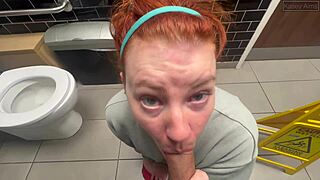 i love worshipping that huge cock before swallowing cum in the toilet