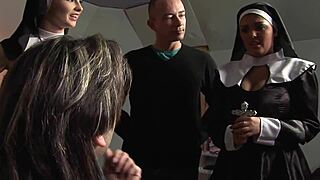 horny nuns crave your cock in wild group orgy fuckfest
