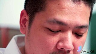 chinese babe with small tits moans wildly riding fat guy's cock doggystyle!