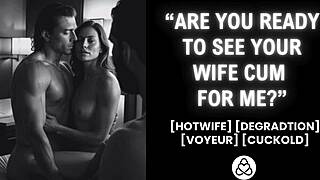 Wife, isn't it hot watching you take that cock while hubby's humiliated nearby?