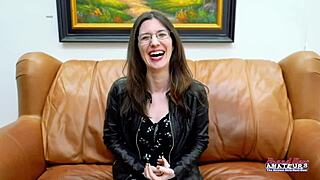 CUTE NERDY HAZEL O'CONNOR TRIES HITACHI RIDES DILDO DEEP POUNDING MUFF