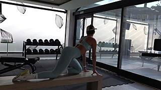 fit 18+ teen's bubble butt craving trainer's cock post-gym workout?