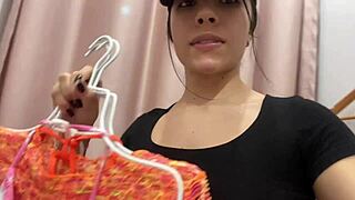 hot latina zorra caught trying on bikini showing perfect tits big ass