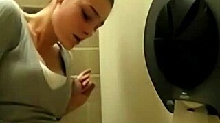 mommy squirts hard after quick toilet masturbation cum