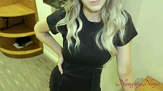 Curvy Blue-Eyed Blonde Step-Mom in Fishnets Motivates with Doggystyle Ride and Squirting Pussy