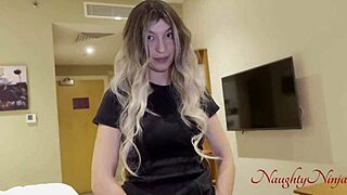 Curvy Blue-Eyed Blonde Step-Mom in Fishnets Motivates with Doggystyle Ride and Squirting Pussy