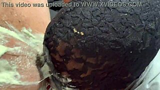 black bitch rims deep then throatfucked till puking green ice cream she slurps back up hungrily