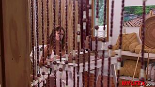 old man sneaks outdoor rimjob and pussy lick on busty mature stepsis