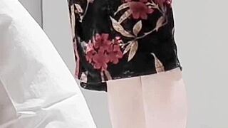 Asian College Brunette Shows Off Sexy Small Tits Legs and Small Waist in Softcore Tease