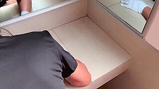 Homemade photoshoot with petite latina brunette's big ass in cdmx