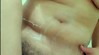 Hot 18+ Shower Girl's Small Tits Soaped While Getting Waxed Bare!