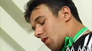 retro blondie slurps big cock before hardcore facial cumshot