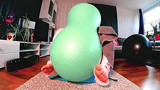 Fat Ass Yoga Workout No Panties No Bra Teases Big Curves