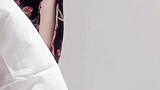 Asian College Brunette Shows Off Sexy Small Tits Legs and Small Waist in Softcore Tease