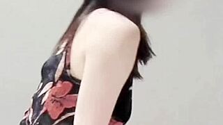 Asian College Brunette Shows Off Sexy Small Tits Legs and Small Waist in Softcore Tease