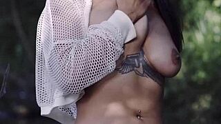 claudia bavel strips teases and masturbates outdoors in hot solo compilation