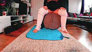 Fat Ass Yoga Workout No Panties No Bra Teases Big Curves