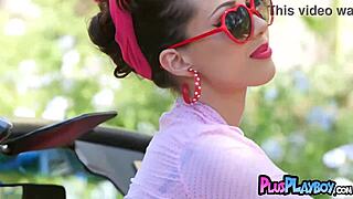 petite latina milf strips sexy outdoors