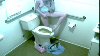 why does this hot blonde finger her pussy so wildly on hidden office cam?