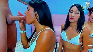 Slutty Stepsisters Deepthroat Stepfather's Monster Cock Webcam