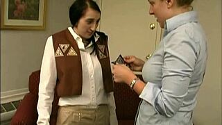 samara mae as girl scout gets bare ass otk spanking hard over knee... ouch!