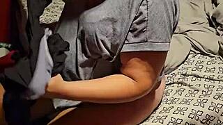 pregnant milf wife gapes oozing creampie cum from hard sex